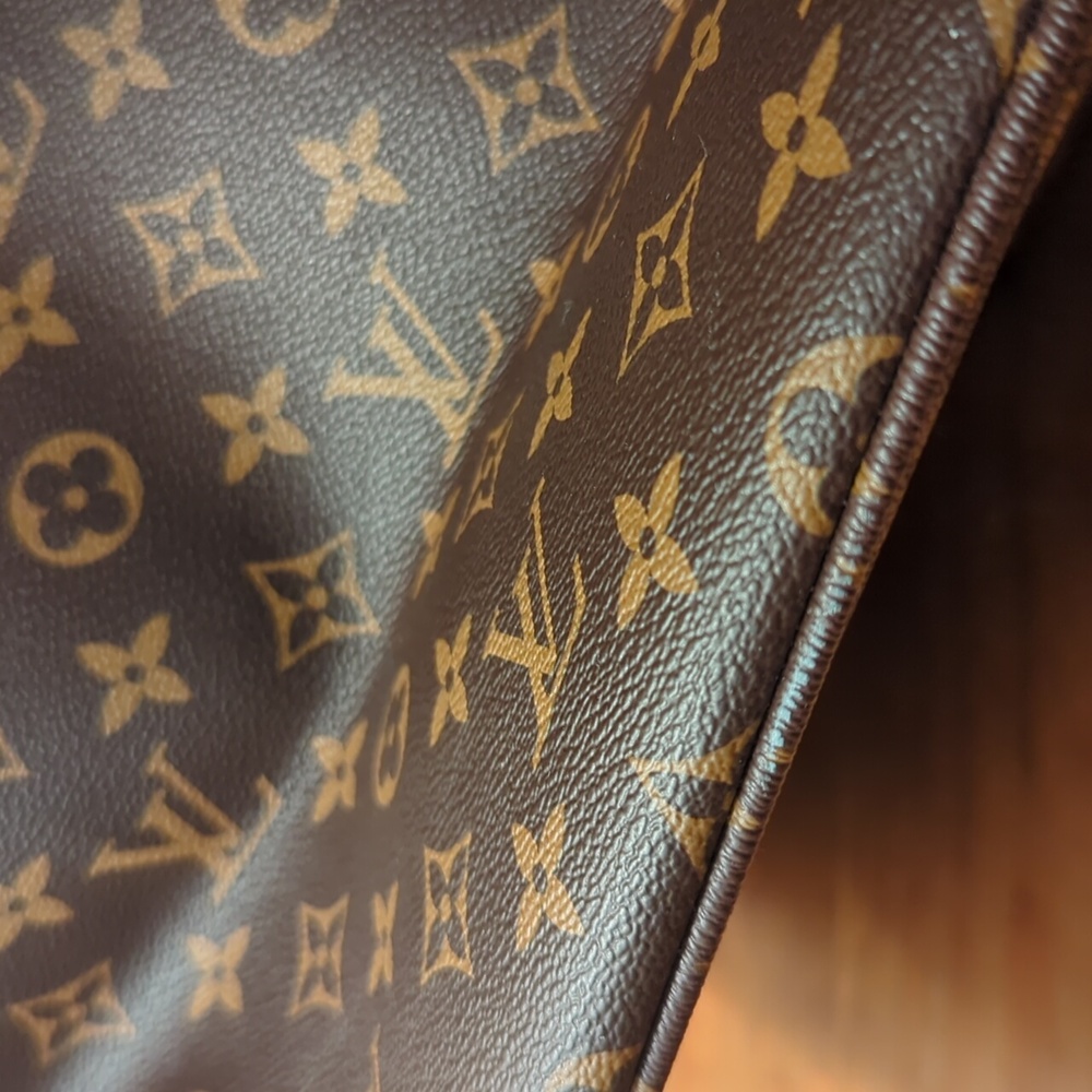 Designer Inspired Monogram Everyday Tote in Brown & Tan Length 14x12x20 - Picture 11 of 16
